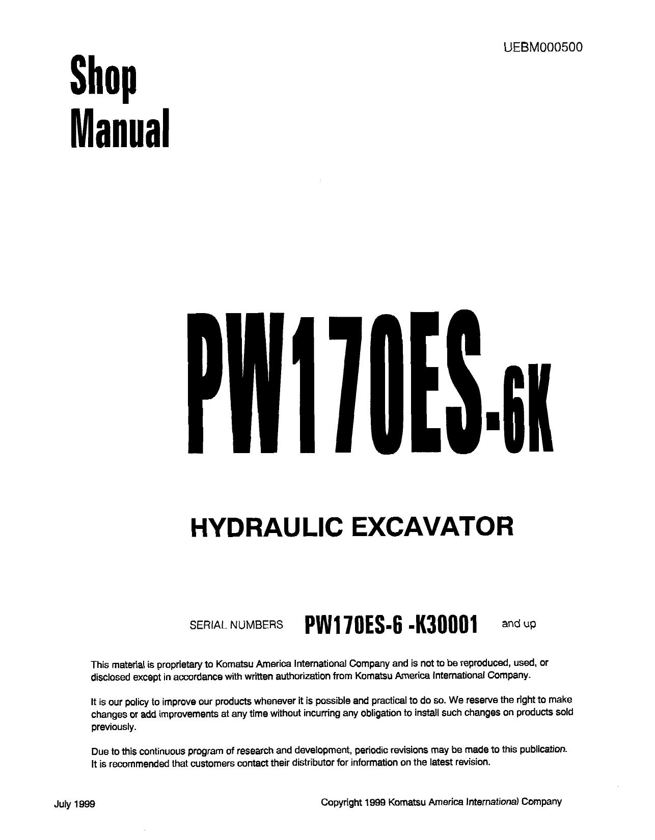 PW170ES-6K Shop Manual